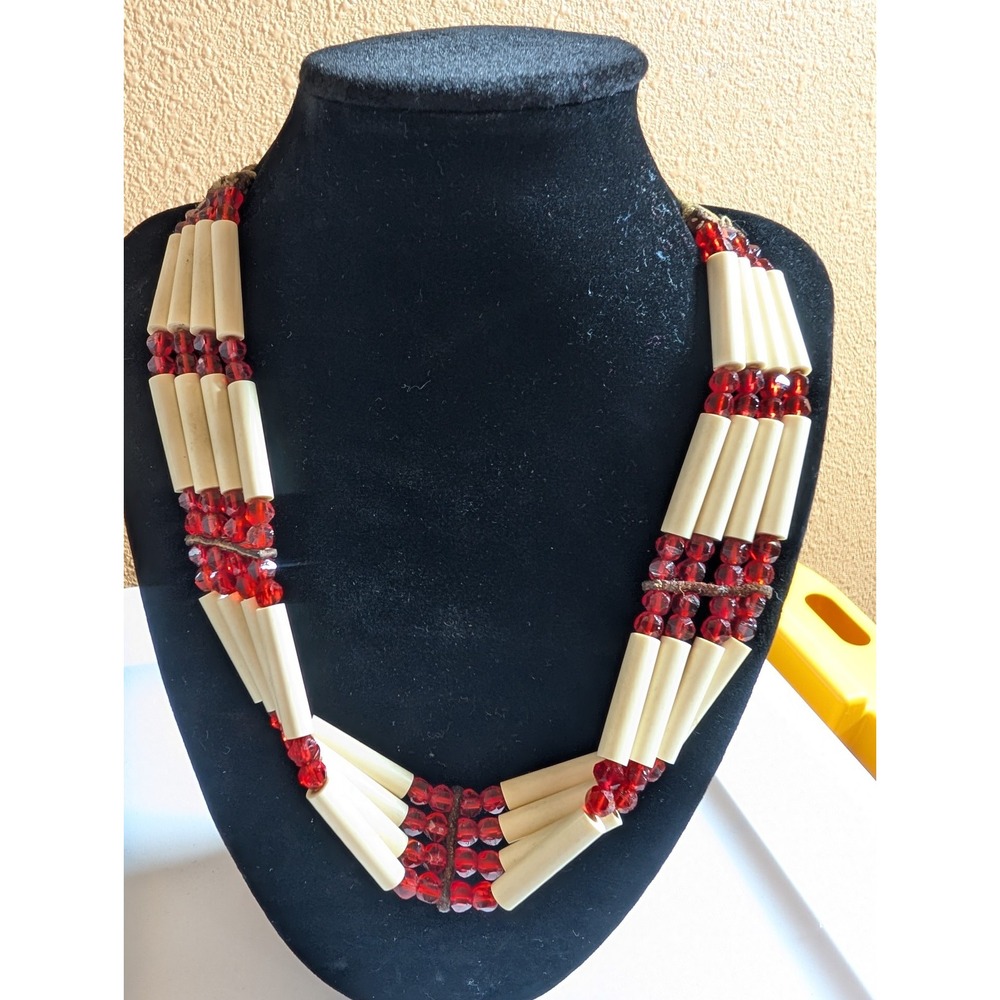 Vintage Beads Pendant / Tribal Style Necklace